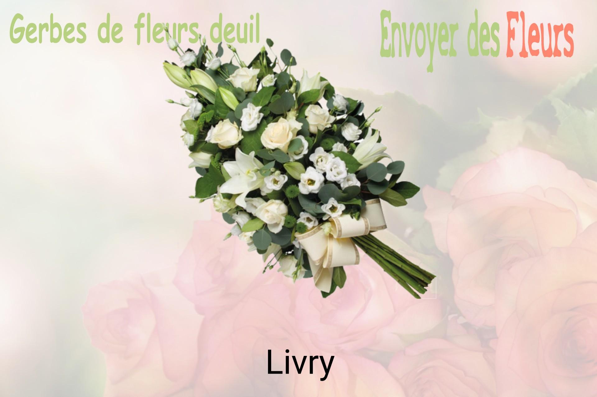 Gerbe de fleurs de deuil livrée à Livry